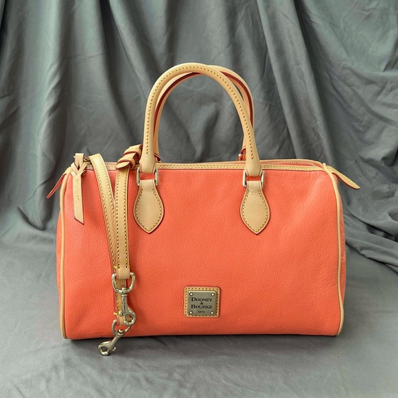 Dooney & Bourke Classic Pebble Grain Barrel Satchel CORAL...